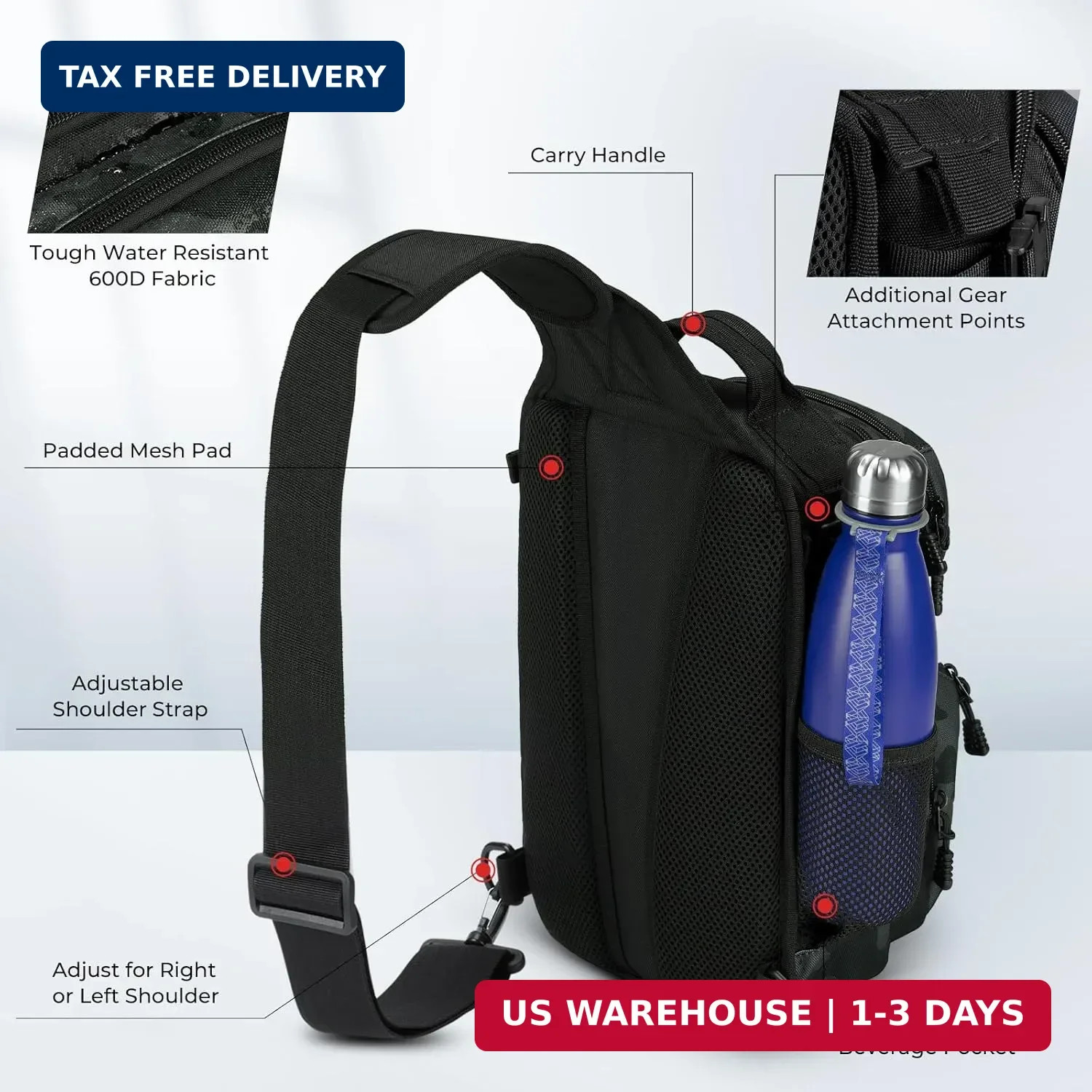 KastKing BlowBak Tactical Sling Tackle Bag-Lightweight Fishing Backpack Storge F