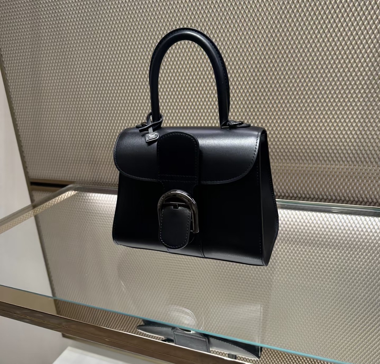 Authentic Delvaux Smooth Calfskin Leather Top Handle Bag Black eBay AG