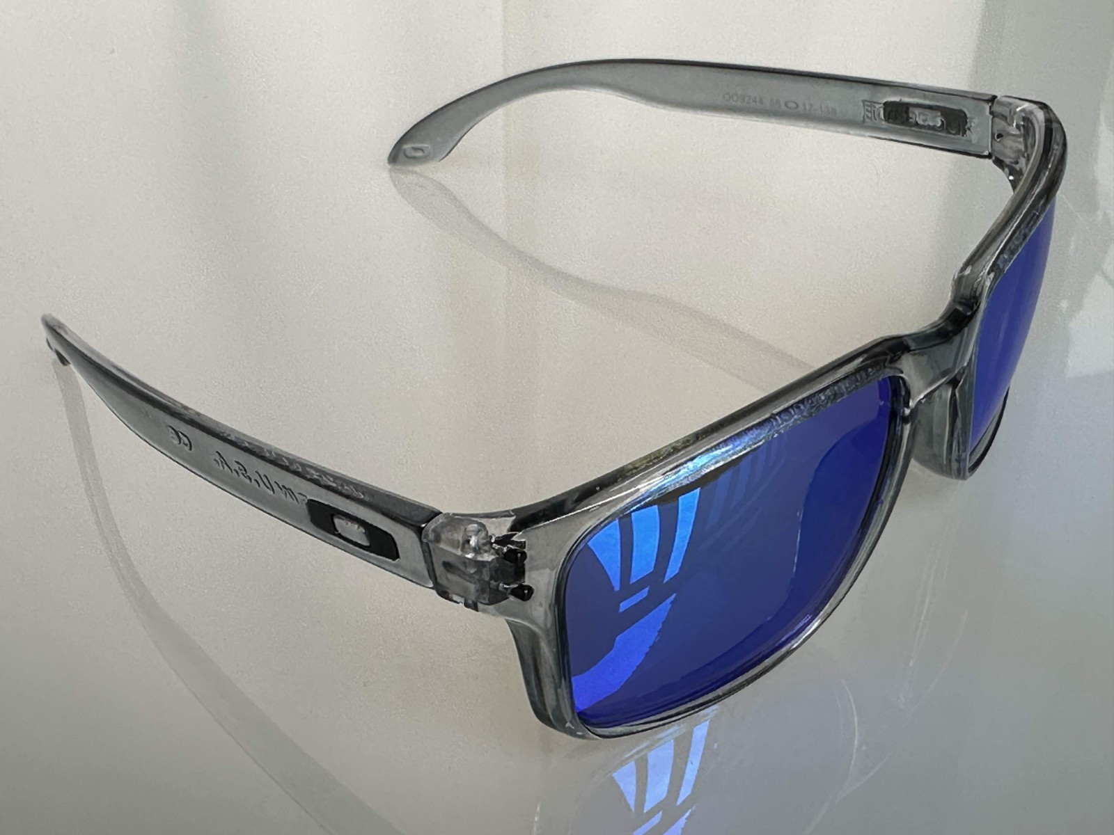 New Sunglasses Polarized Holbrook Clear Gray/Sapphire Blue Iridium USPS
