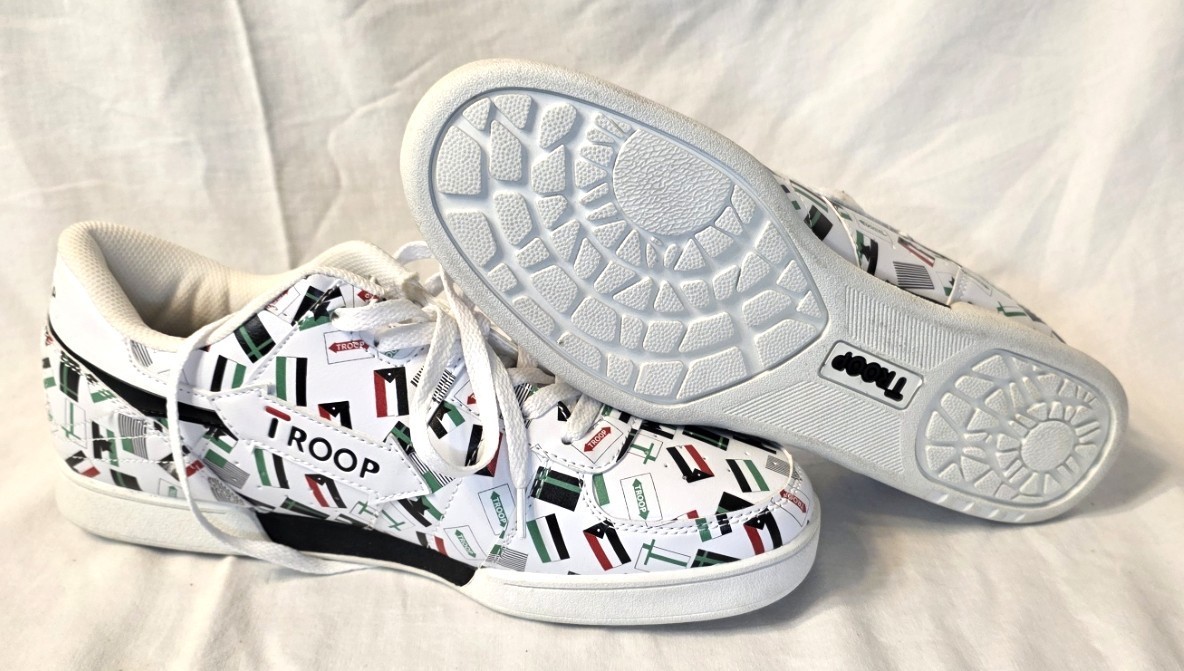 Troop Mens Sneakers Size 11 White Graphic Print Retro Low Top 1CM00076-775