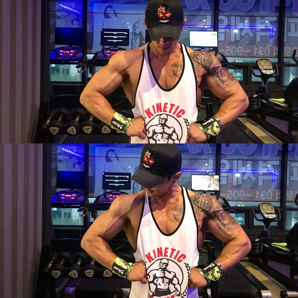 Men’s Gym Stringer Tank Top Cotton Sleeveless Bodybuilding Workout Vest