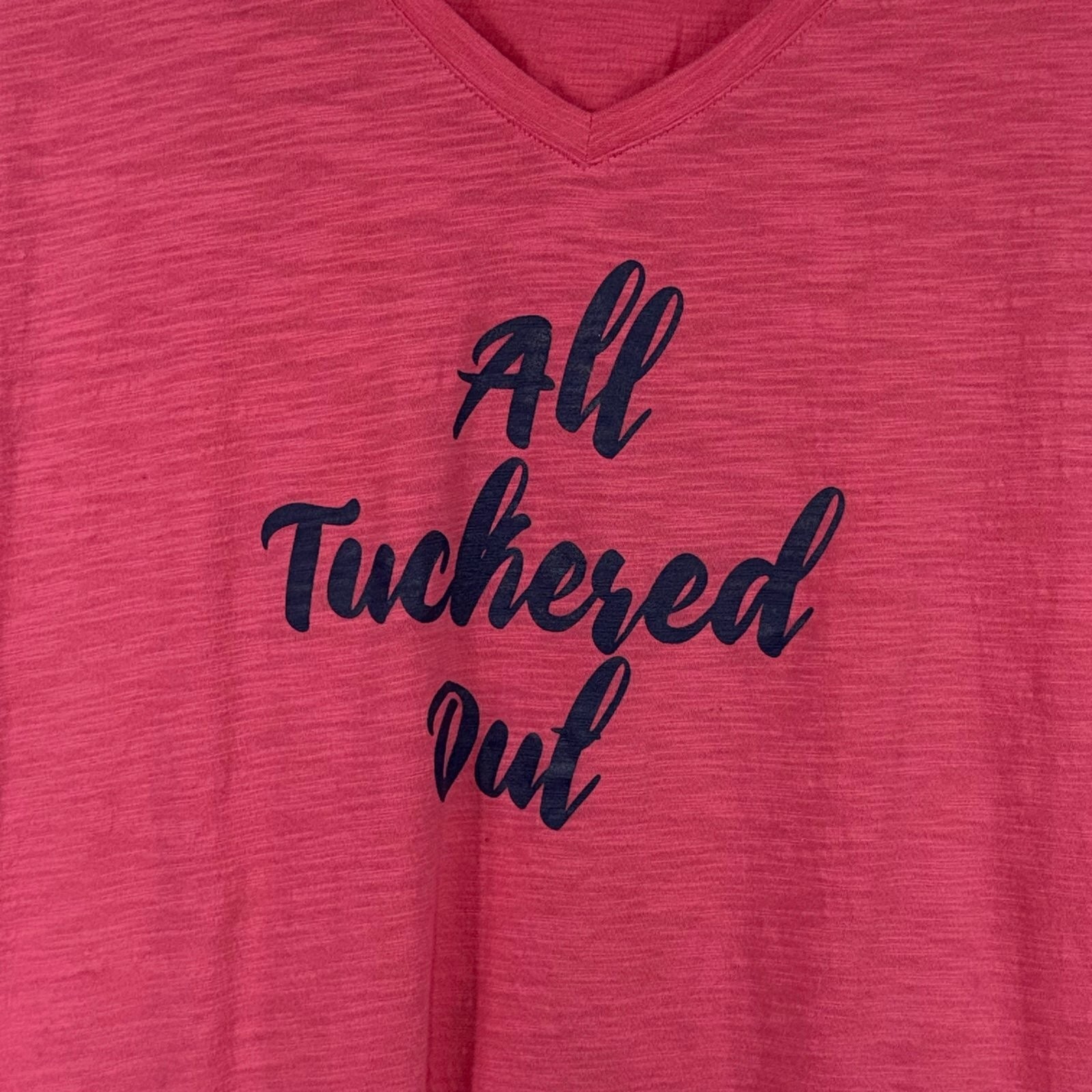 Crown & Ivy Intimates “All Tuckered Out” Pink V-Neck Sleep Tee Women’s Small