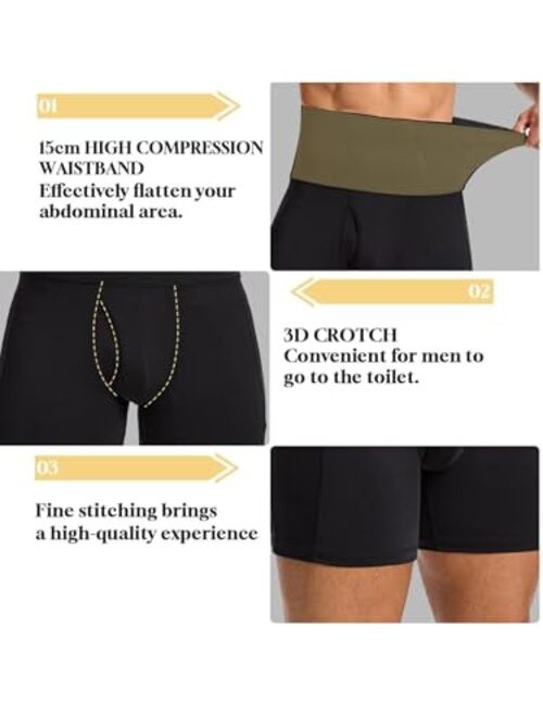 Shapewear Shorts for Men Tummy Control Shorts Small 1# Grey Black（middle Waist）