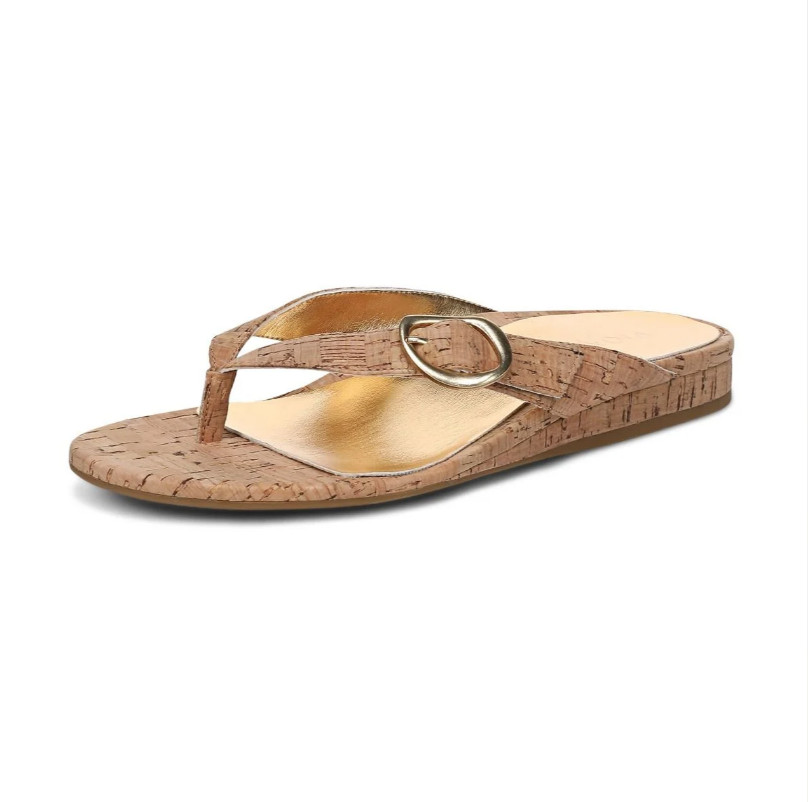 VIONICS Grove Toe Post Sandal – Gold Cork NEW