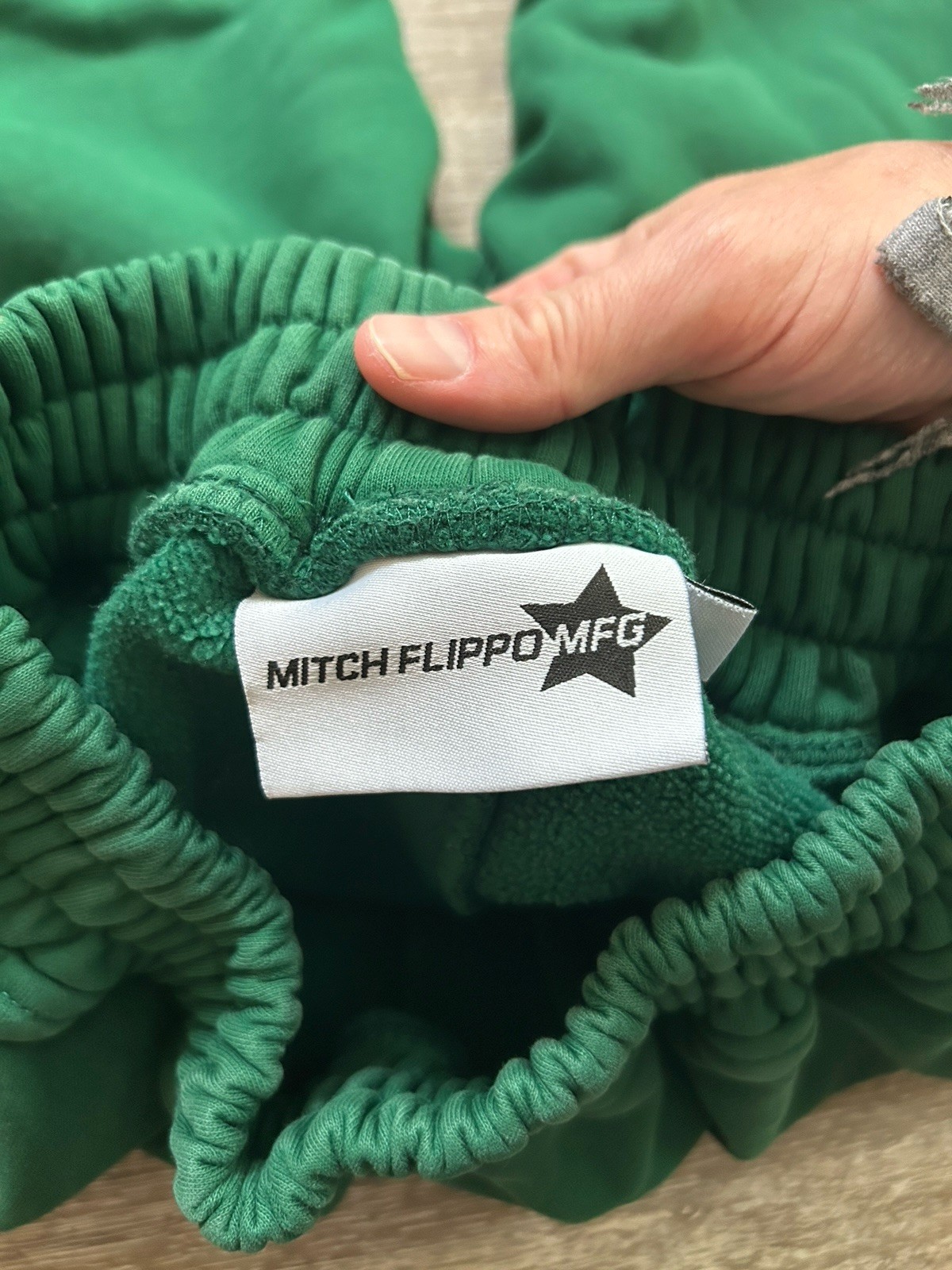 Mitch Flippo MFG Terry Sweatpants Womens Size Medium Shamrock Wide-Leg Green