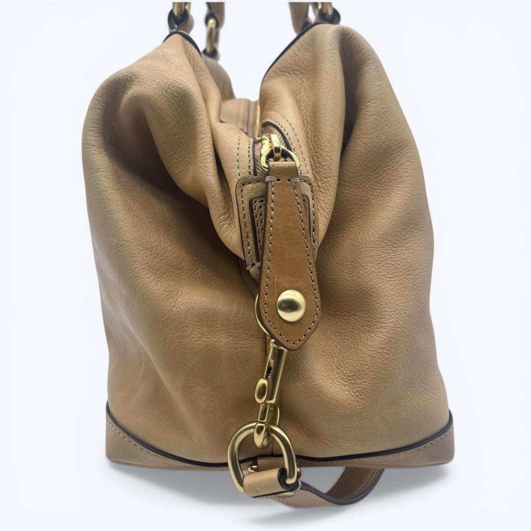 COACH Madison Sabrina 2WAY Shoulder Bag Large Capacity Handbag Beige