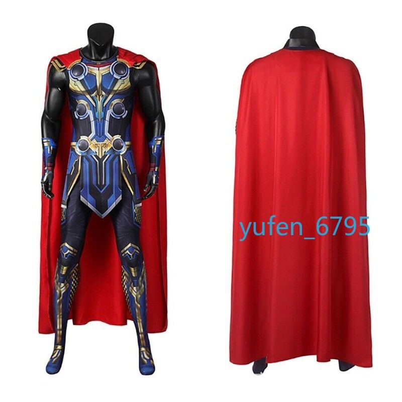 Love and Thunder Thor Adult Cosplay Jumpsuit with Cloak Halloween Costume Suit