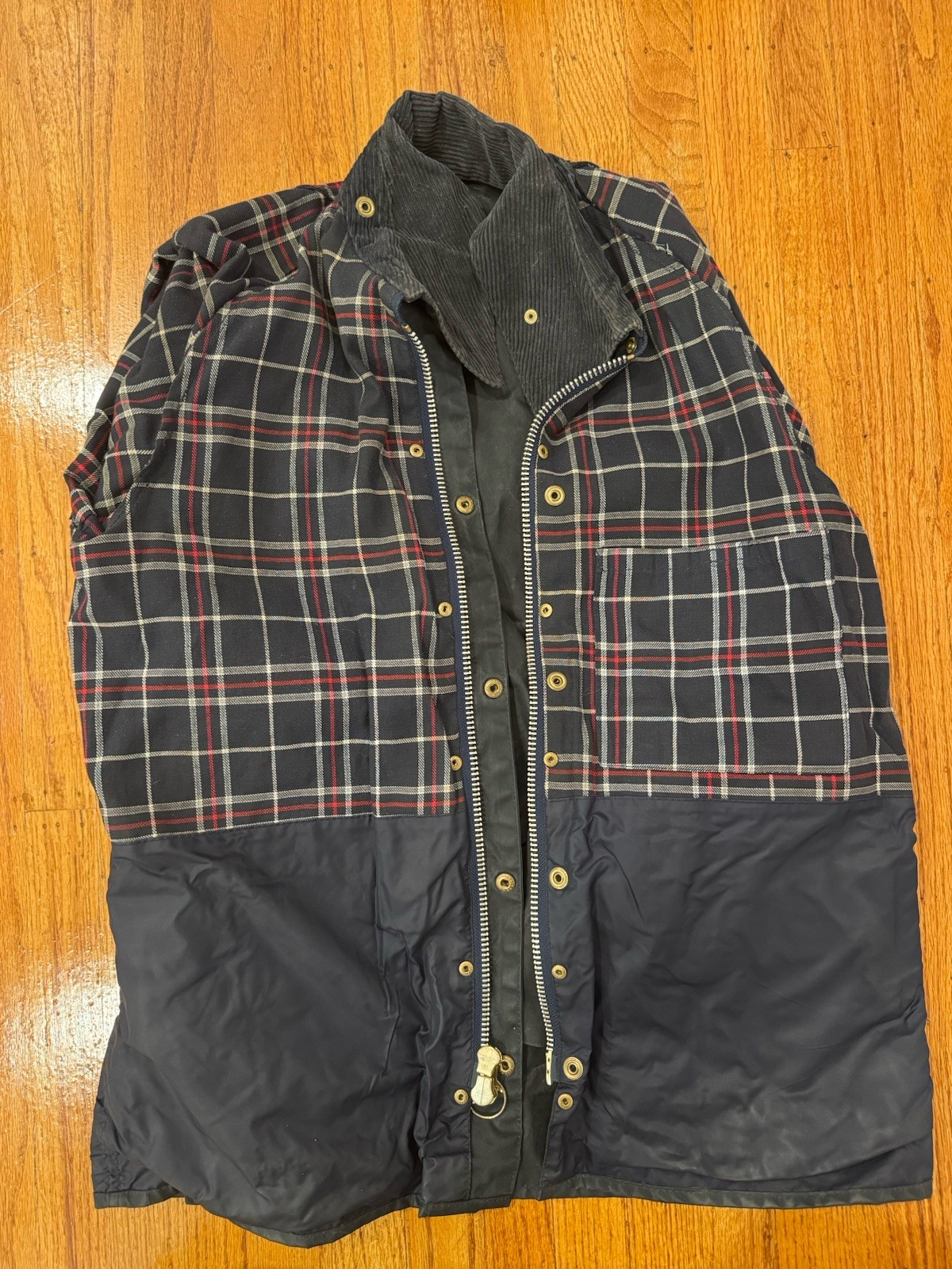 Barbour Bedale A105 Men’s Navy/Black Waxed Jacket Size 38 Lined Pockets