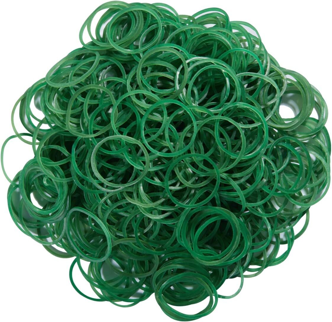 AMUU Rubber Bands 500pcs Green 1inch Small Rubber Bands for Hair 2.5cm Rubber