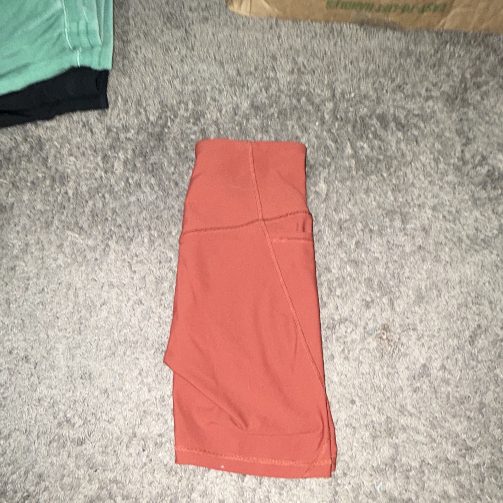 Women’s Orange Biker Activewear Shorts Pull-On Side Pockets Stretch Size S