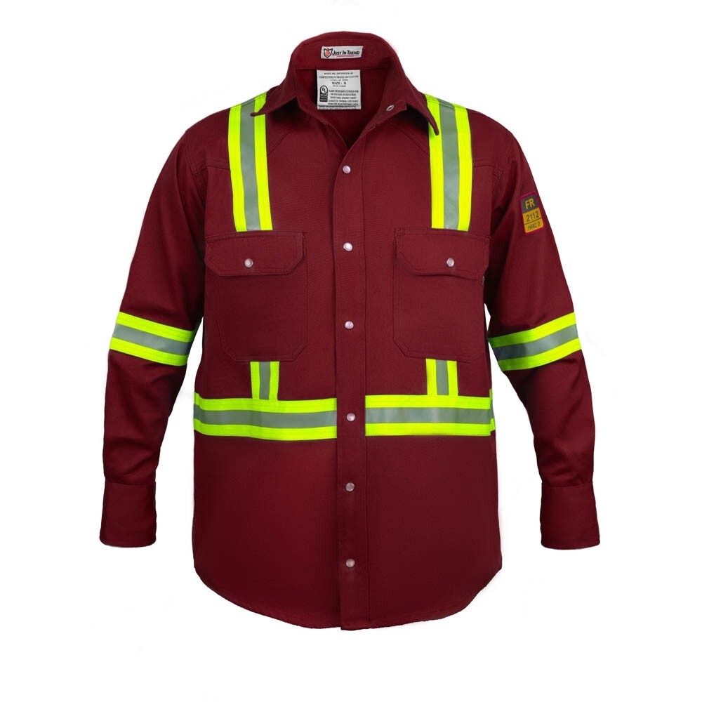 Flame Resistant FR High Visibility Hi Vis 100%C Light Weight Shirt