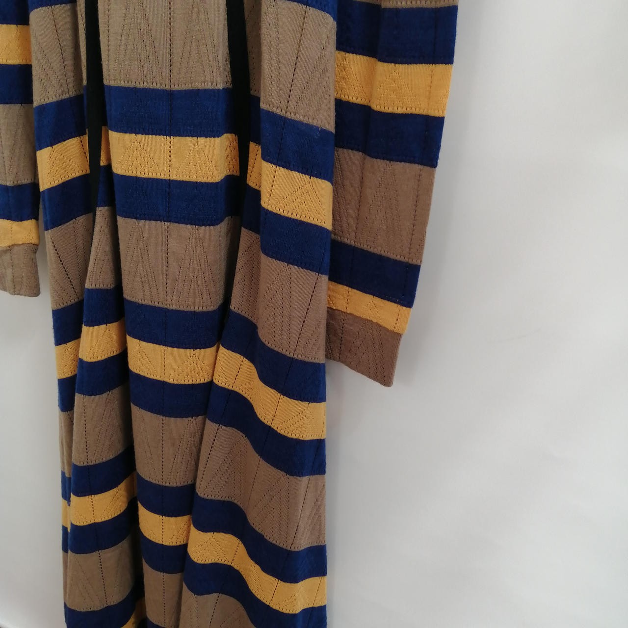 Striped Knit Dress S 47″ Long 39″ Shoulder Cotton Casual Women