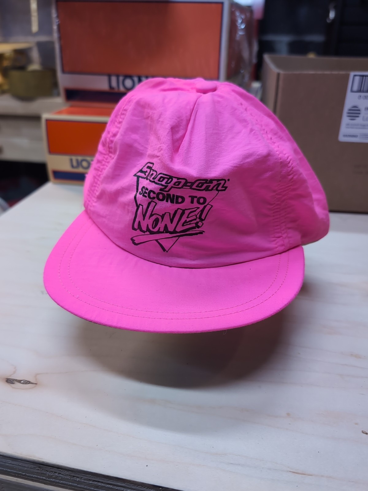 Nos Vintage Snap On Tools Neon Pink USA 80s 90s Hat Nylon Car Second To None