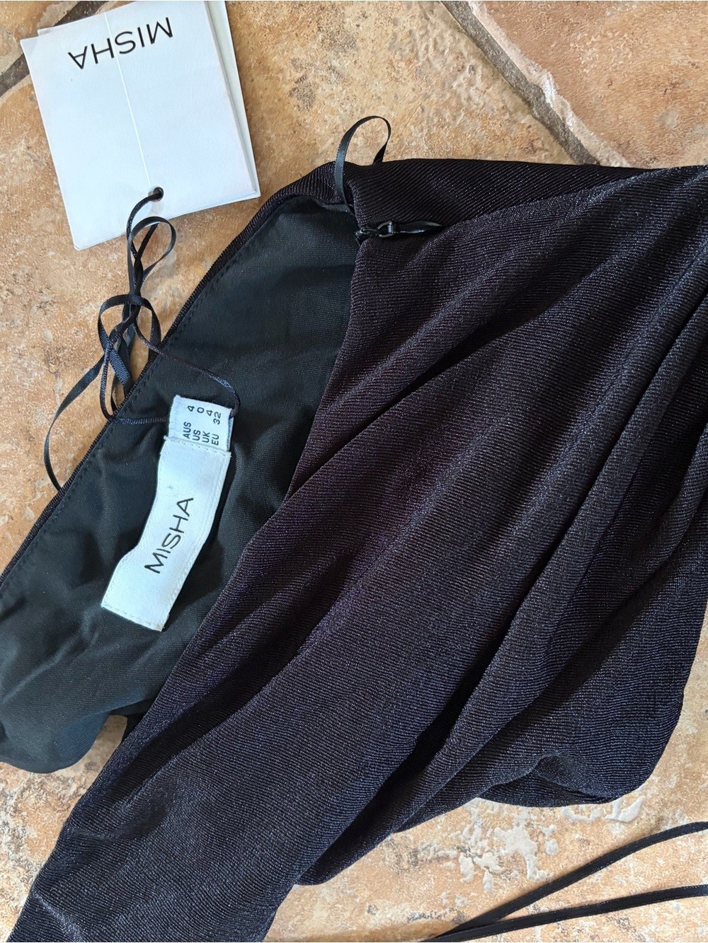 Misha Evelia One-Shoulder Pantsuit in Black Size 0 NWT