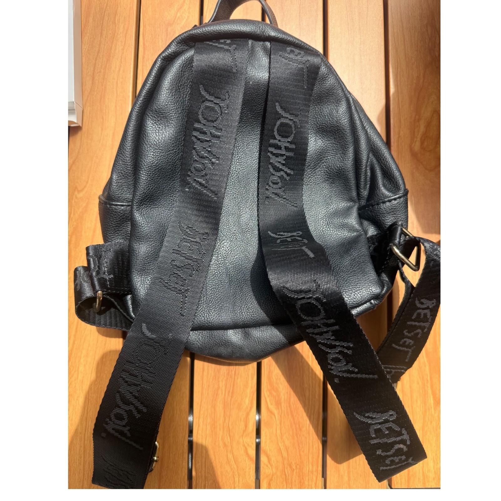 Betsey Johnson Black Quilted Heart Mini Backpack Floral Lining Gold Hardware