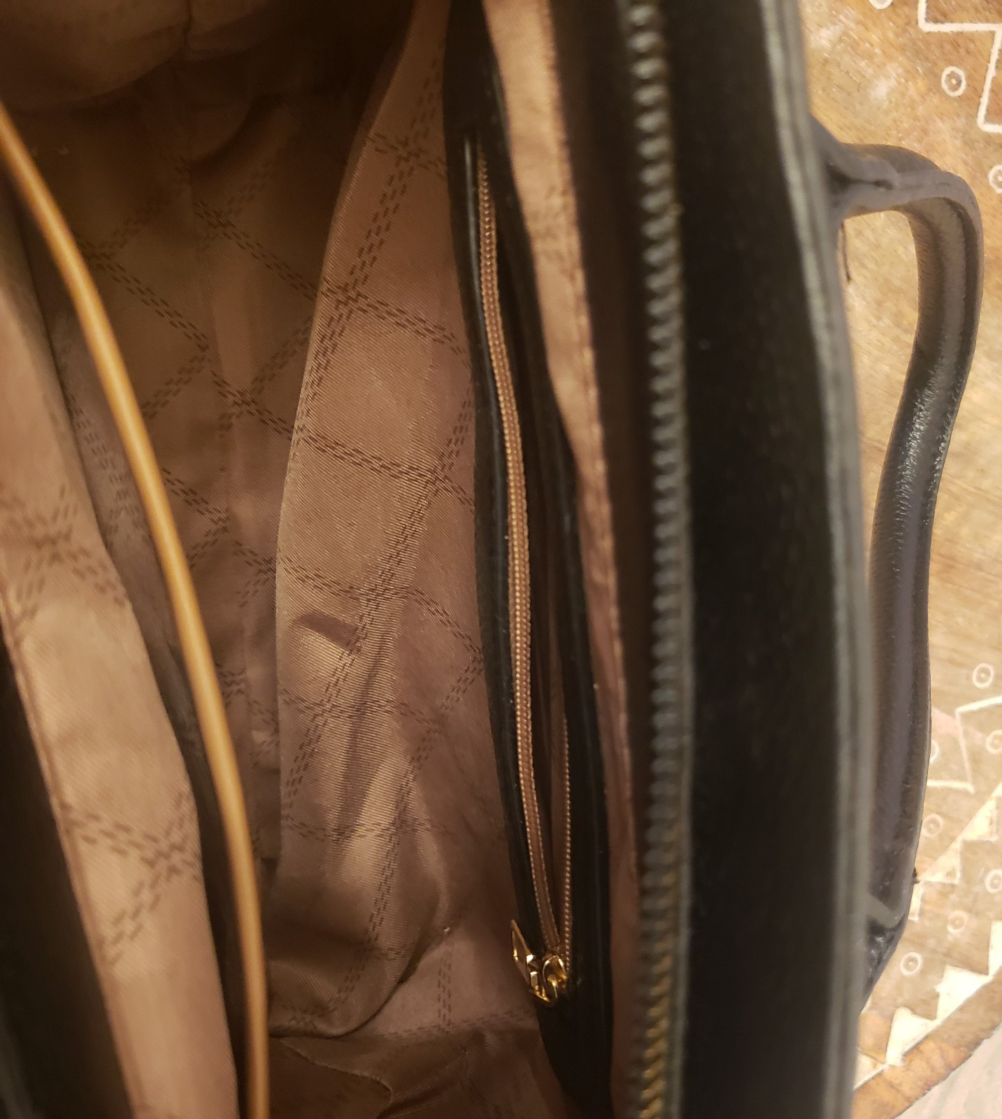 Black Satchel Handbag with Padlock and Gold-tone Hardware
