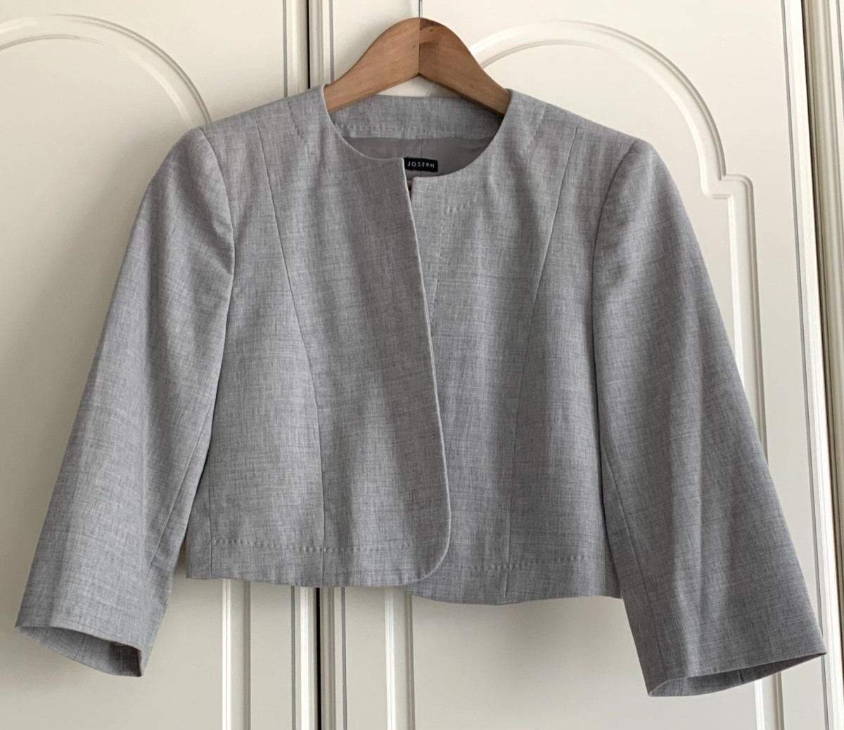 Joseph Grey 90% Wool Open Bolero Style Lined Jacket – Made in Italy Size 40