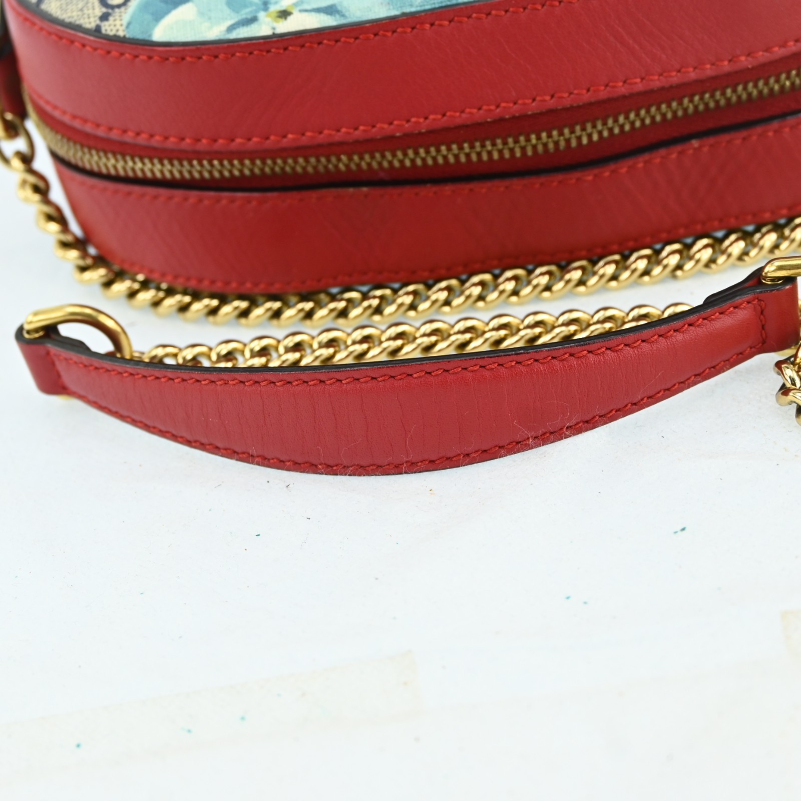 Gucci GG Blooms Supreme Chain Shoulder Bag Beige Red 546313 Crossbody C1683YA711