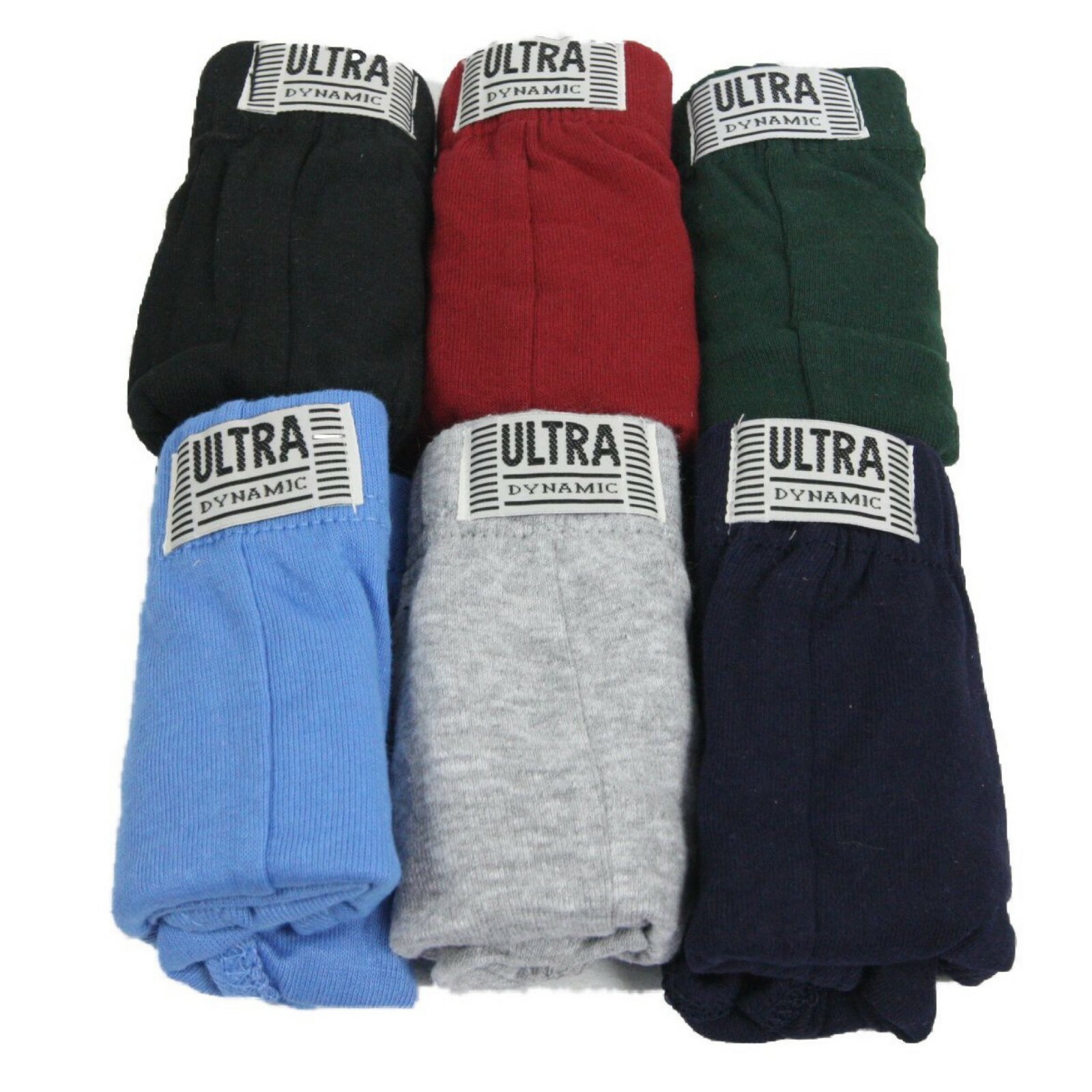 Ultra Dynamic Mens Bikini Briefs Boxer Solid Underwear Cotton 3 & 6 Pack S-2X