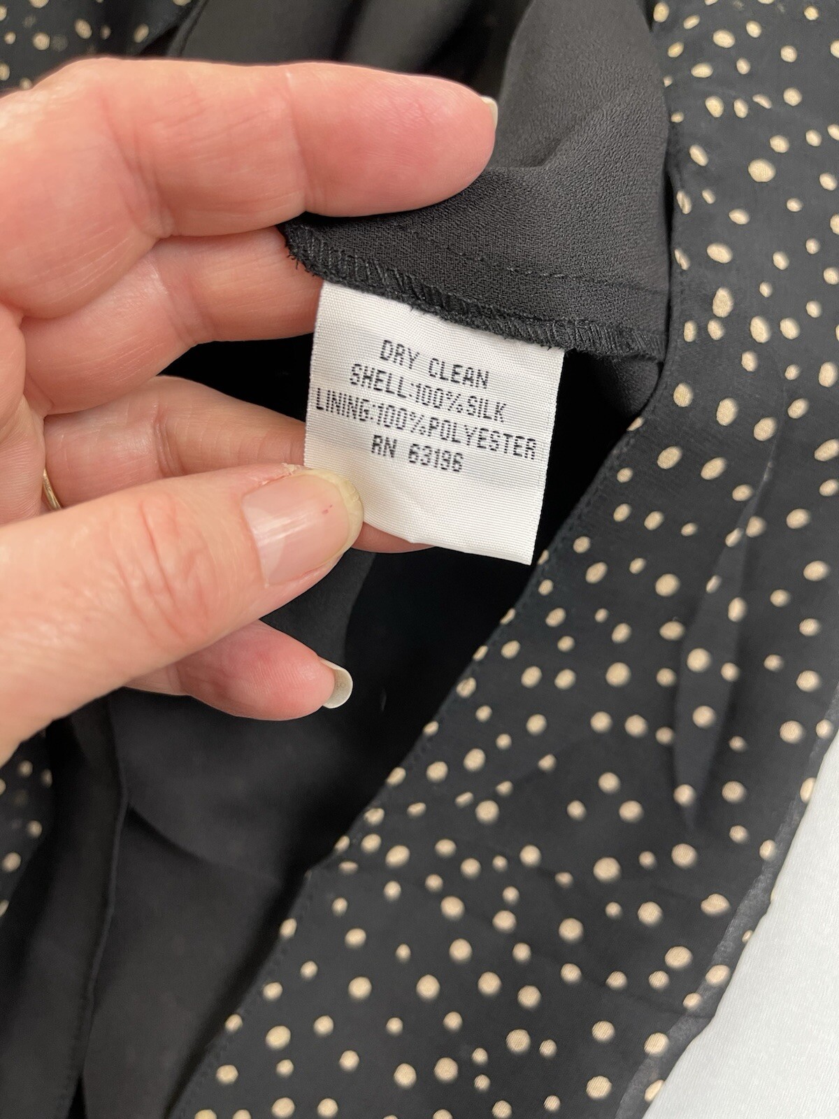 Talbots Women Dress 10 Petite Black Silk Polka Dot Retro Rockabilly Wrap Vintage