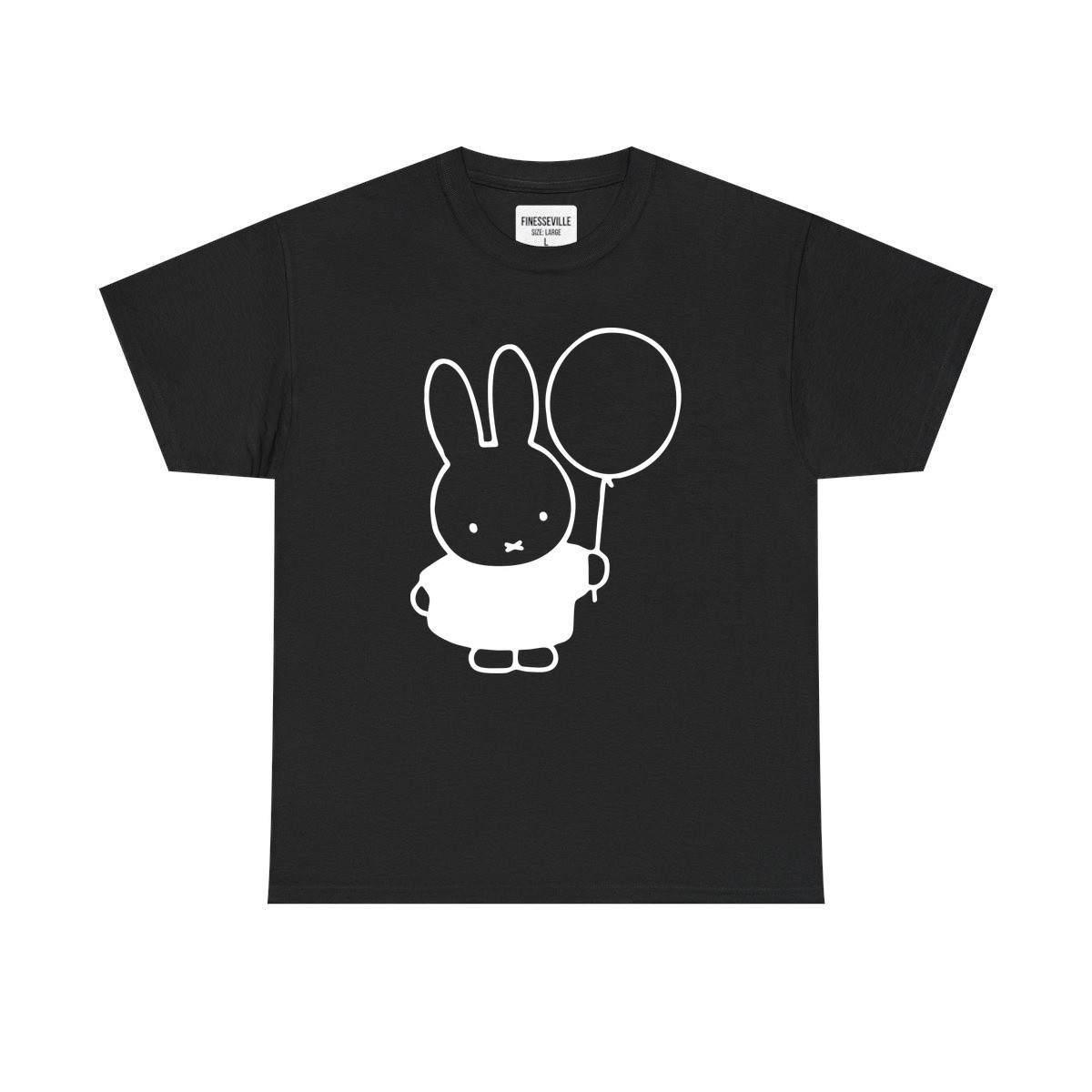 Miffy Rabbit Balloon Black Dress Cartoon T-Shirt