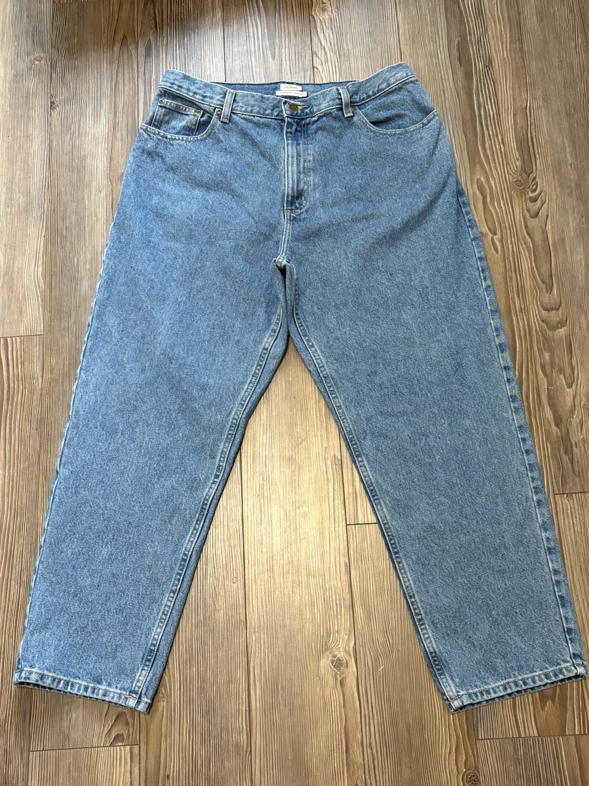 Vintage LL Bean Jeans Womens 16 Pet. Relaxed Straight Leg Denim 100% Cotton 90’s
