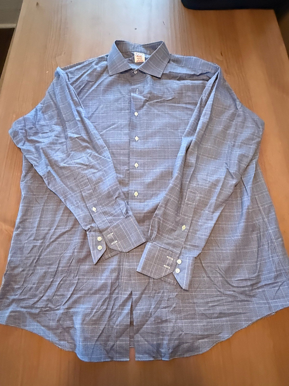 Brooks Brothers Blue Check Dress Shirt 18-37