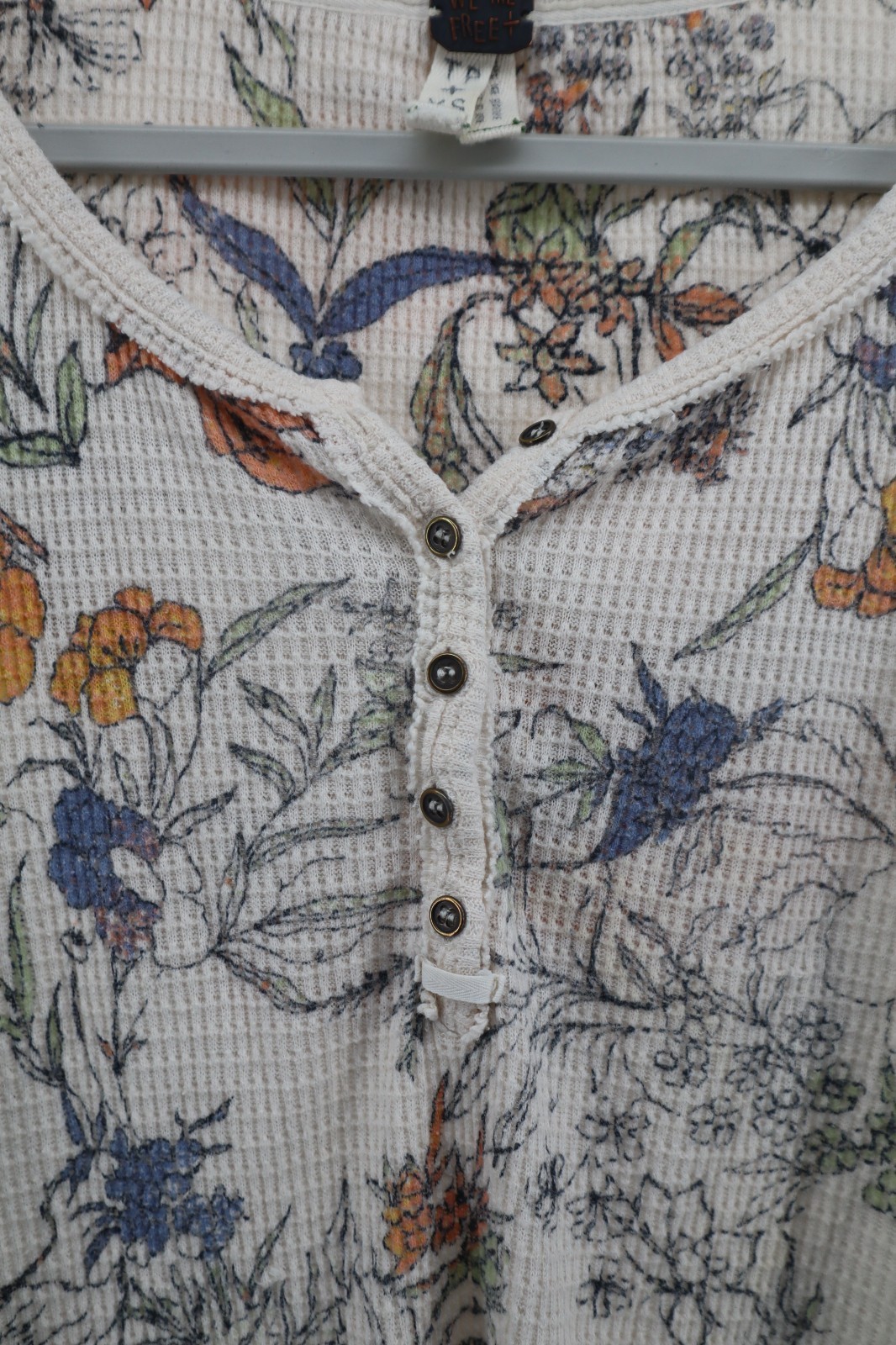 Free People We The Free Size XS Long Sleeve Botanical Floral Davis Thermal Top