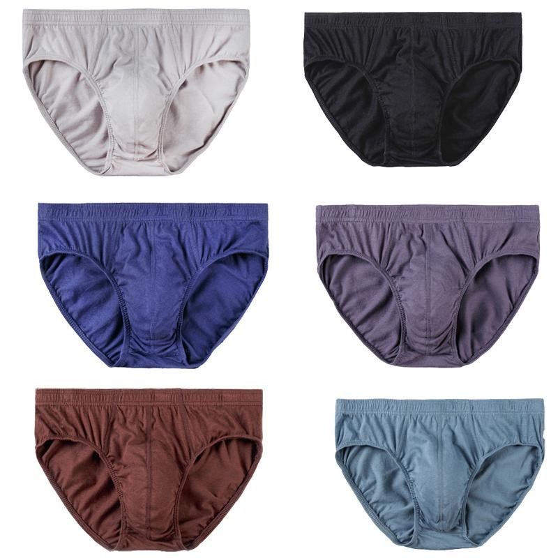 6 Pcs/lot Men’s 100% Cotton Panties Breathable Briefs Comfortable Male Underwear