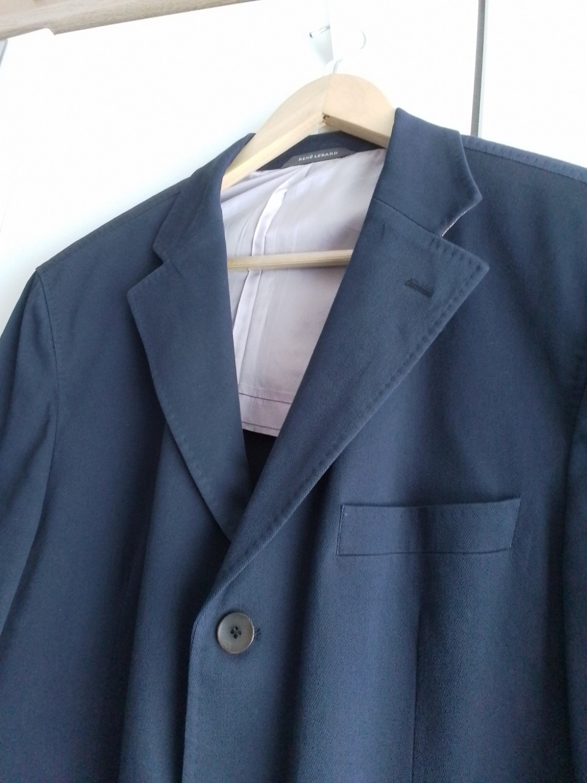 Dark blue cotton sport coat (blazer) by Rene Lezard, size 52