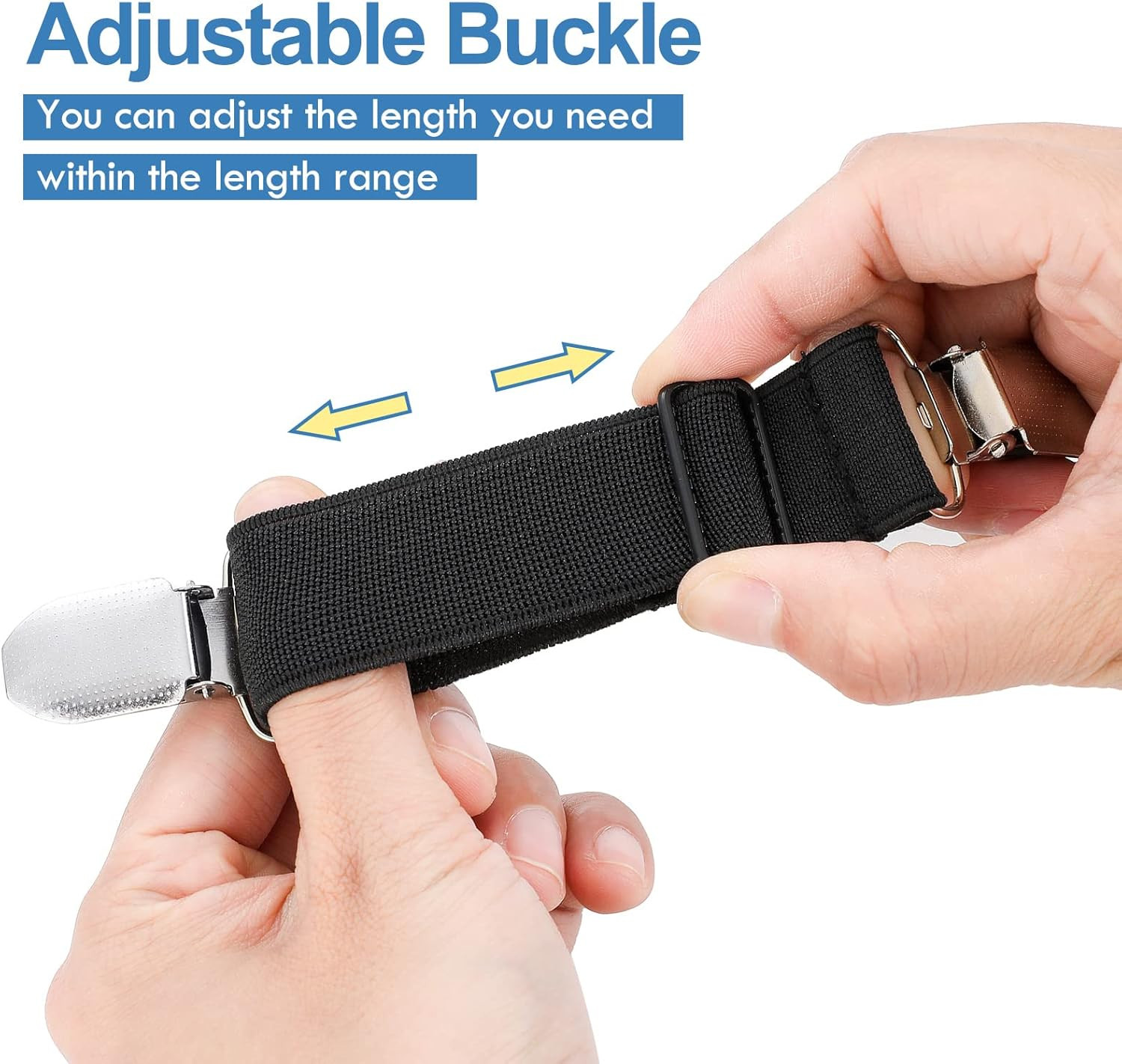 10Pcs Adjustable Hip Elastic Belt Pants Waist Tightener Cinch Clip for Men Women
