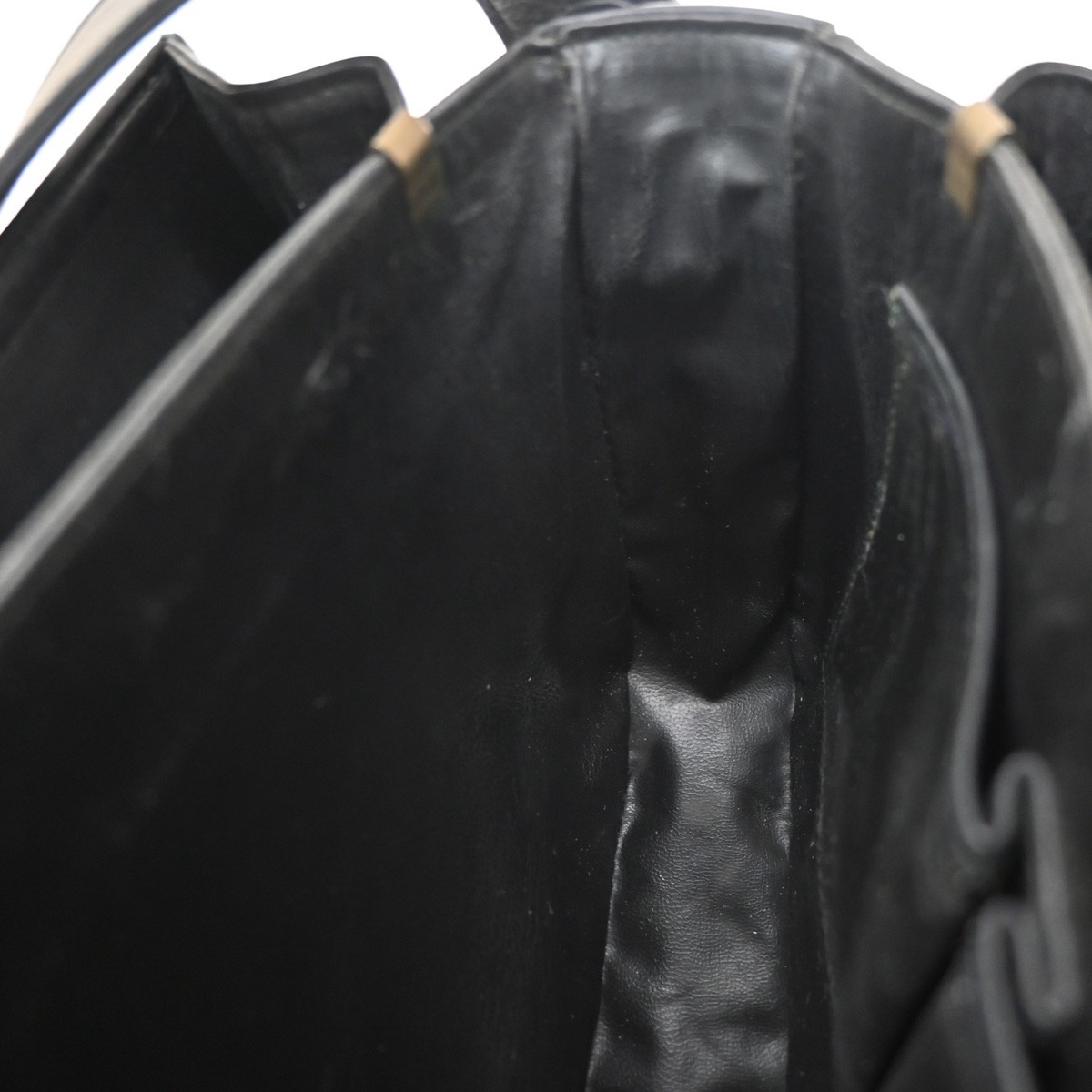 CELINE PARIS Logo Horse Carriage Shoulder Bag Leather Black Gold Italy 38KD451