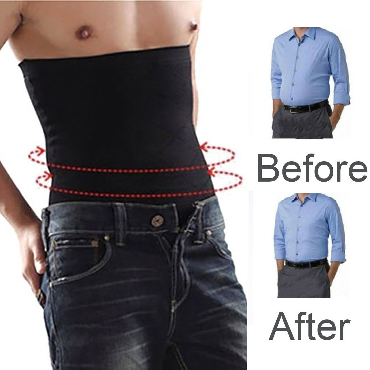 Men’s Tummy Tuck Belt Body Shaper Abdomen Control Slimming Trimmer Waist Trainer
