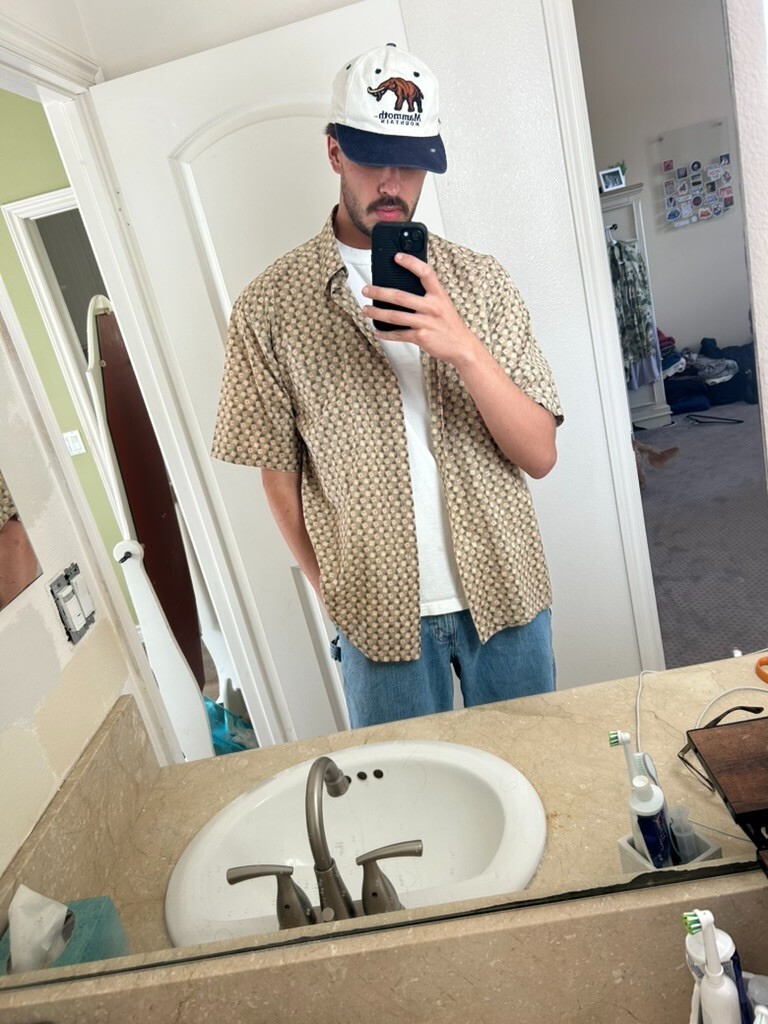 Burma Bibas XL Cotton Button-Up Shirt | Square Pattern | Lightweight Summer Shir
