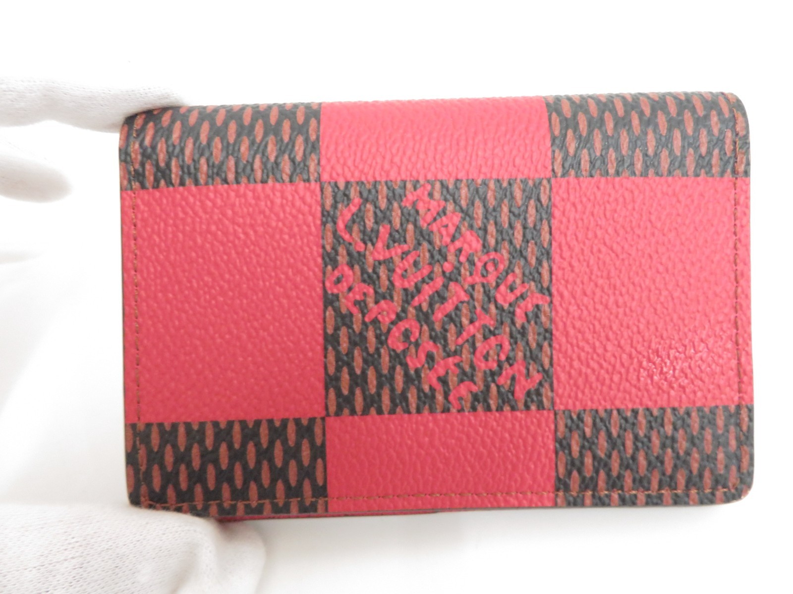Auth LOUIS VUITTON Damier Giant Pocket Organizer de Poche Card Case F#53497