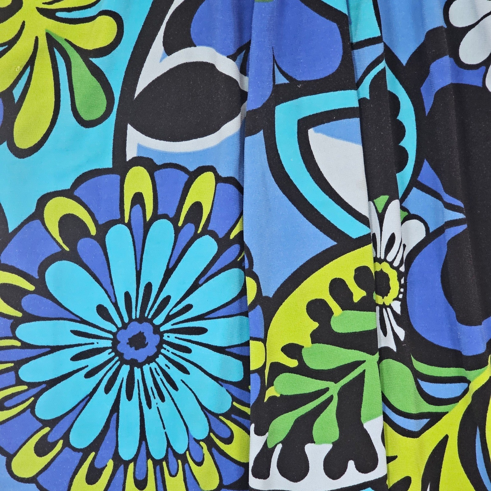 Lizzatti Womens Blue Green Floral V-Neck Cap Sleeve Tunic Top Size 4 RN 58142