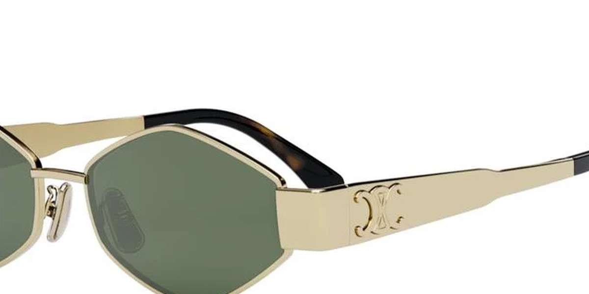 Celine Triomphe CL40254U 30N Shiny Endura Gold/Green Metal Women’s Sunglasses