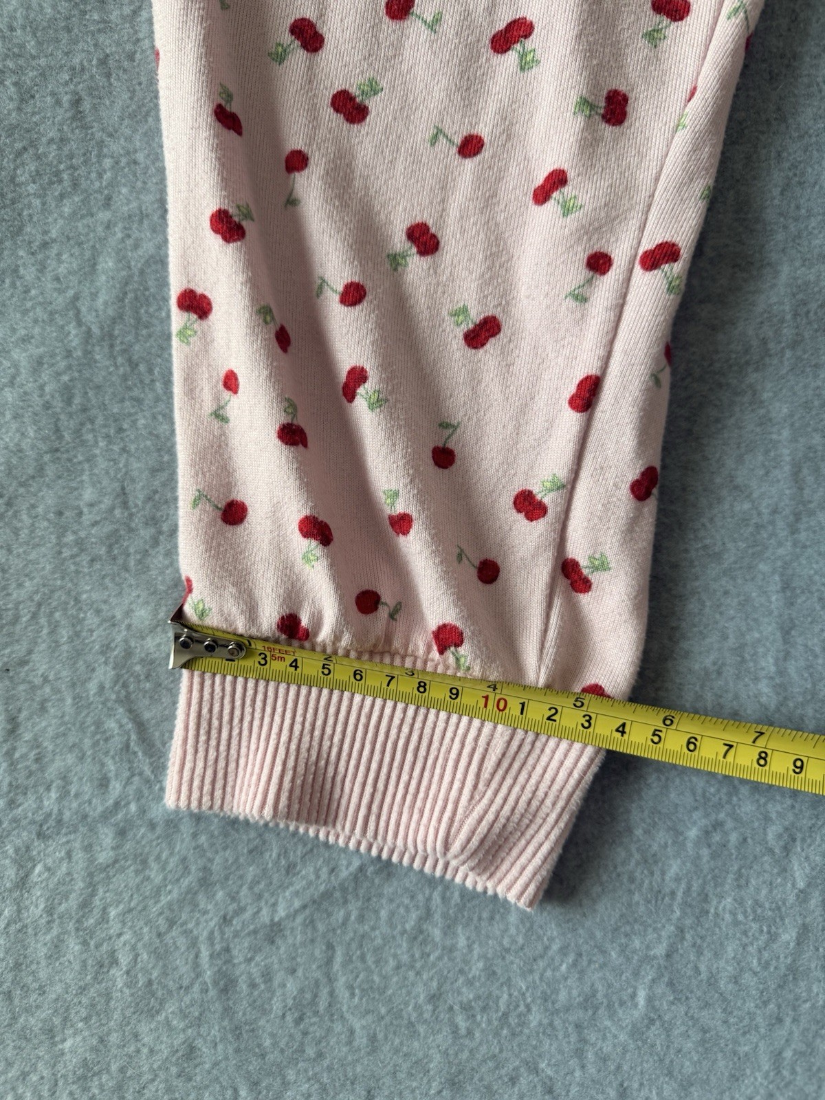Joyspun Girls XL (16-18) Pink Cherry Print Jogger Lounge Pants Pockets