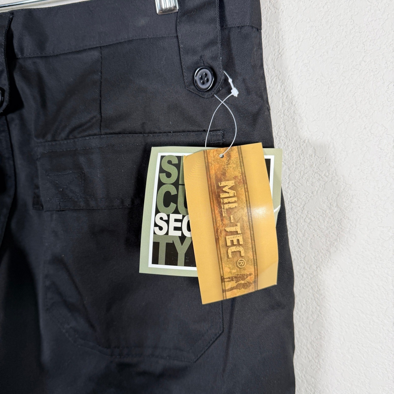 Mil-Tec Security Cargo Pants Mens L Black Tactical Utility Trousers 12066002 NWT