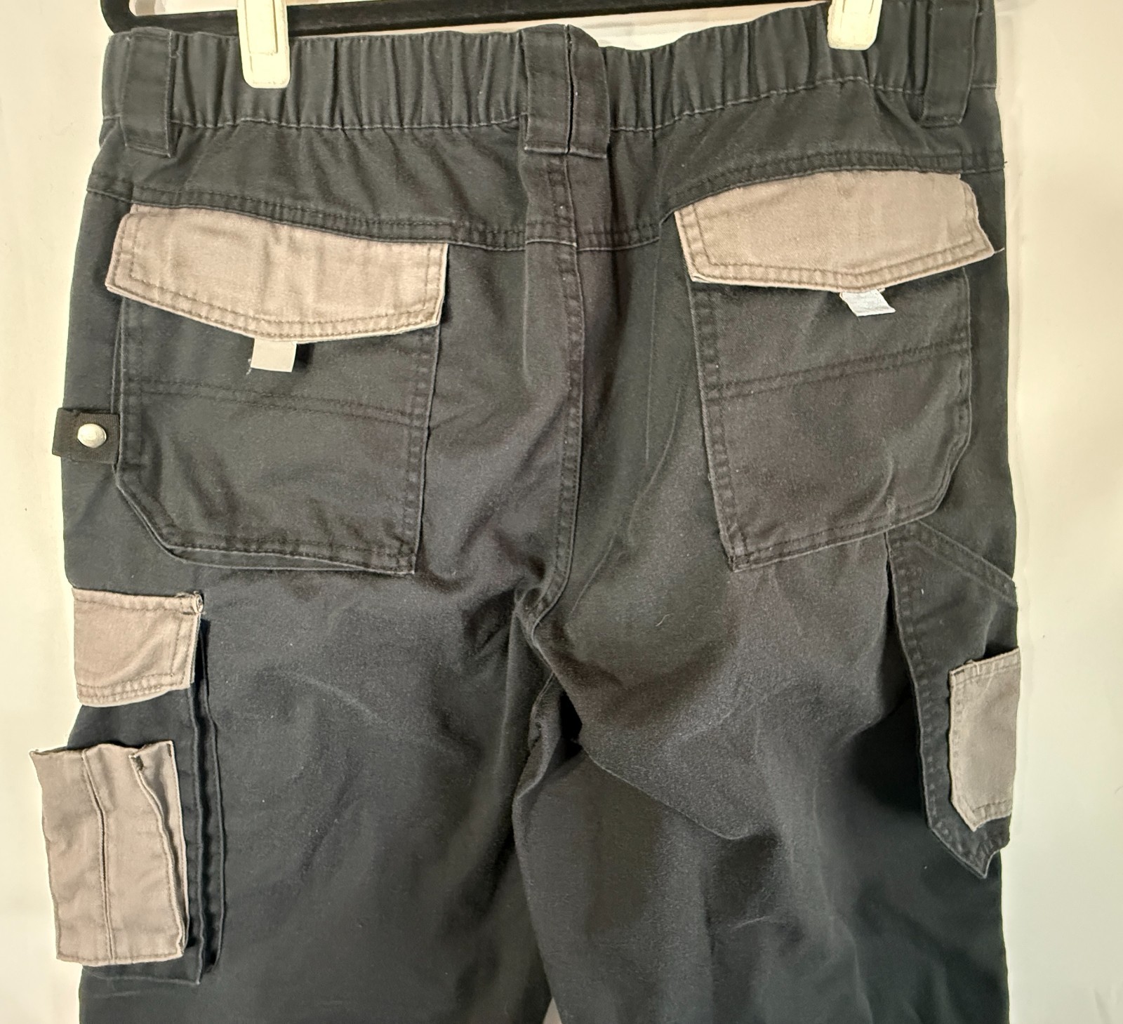 Parkside Mens Black Utility Cargo Pants Cordura Fabric Sz 38 Reinforced Knee