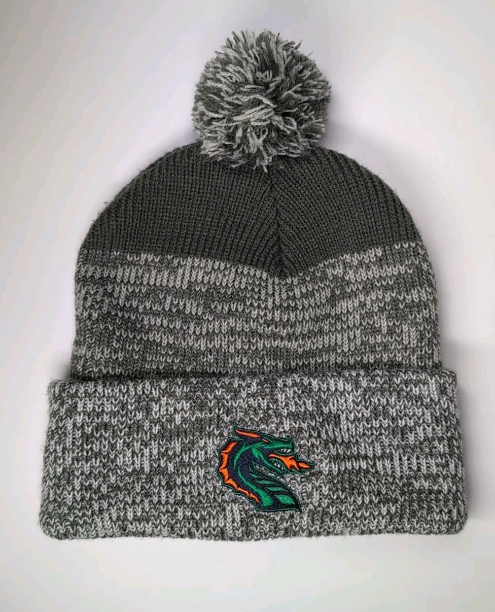 ’47 Brand XFL Seattle Dragons Embroidered Logo Pom Pom Beanie Gray OSFA