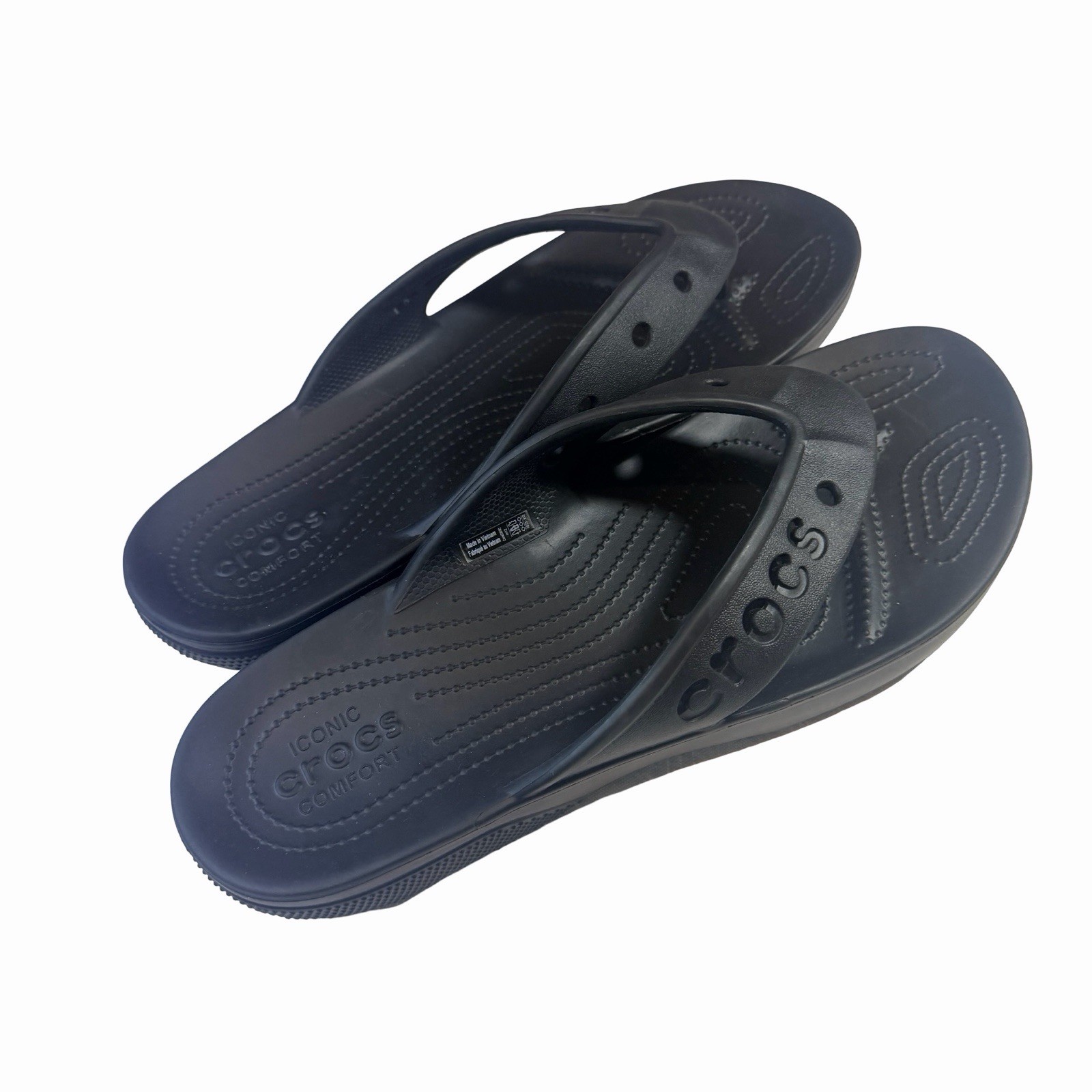 Crocs Adult Baya II Flip Flop Sandals Black Men’s Size 12 Beach Summer Resort