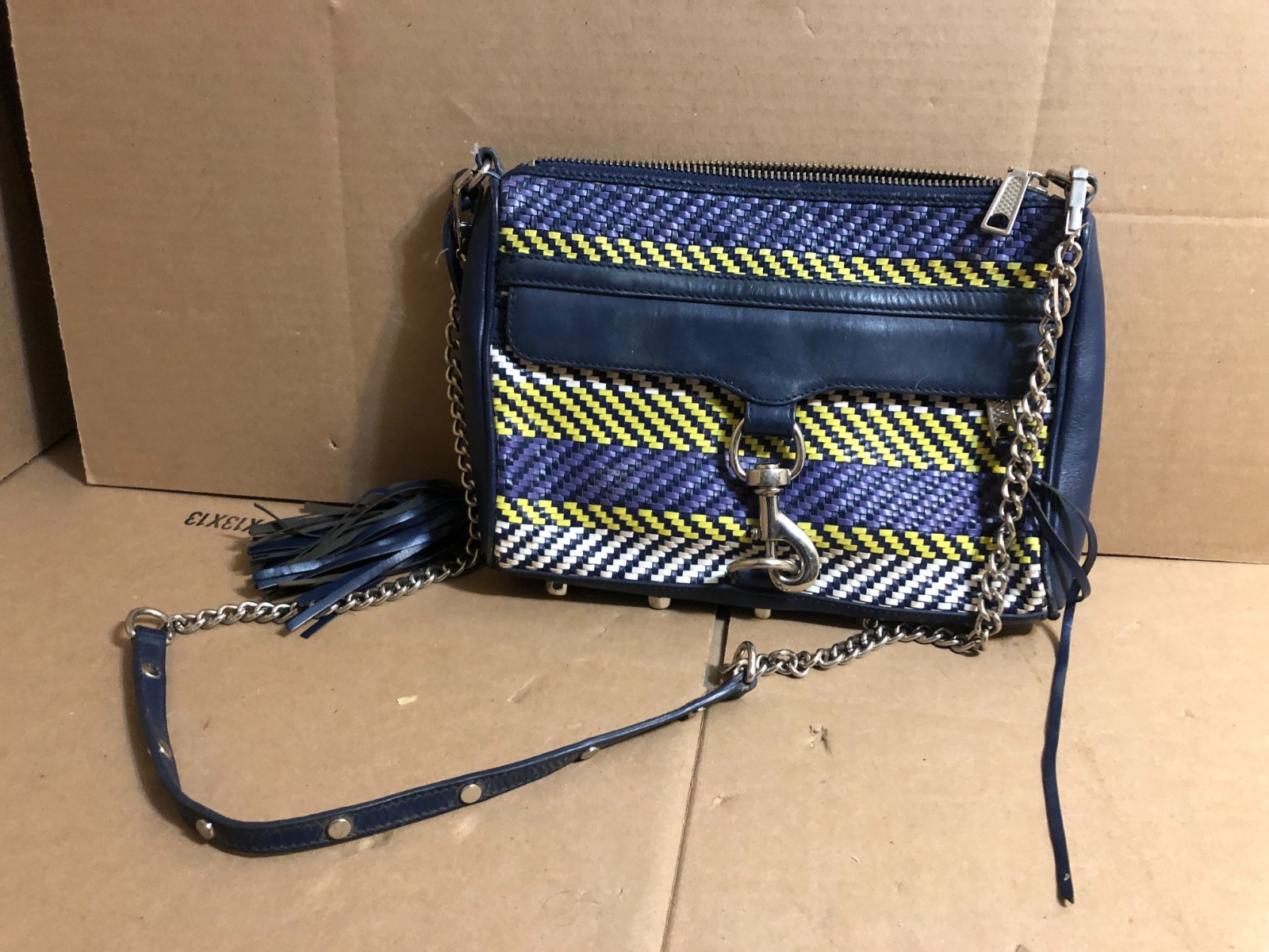 Rebecca Minkoff MAC Clutch Multipurple Rare With Tassle Charm Dust Bag
