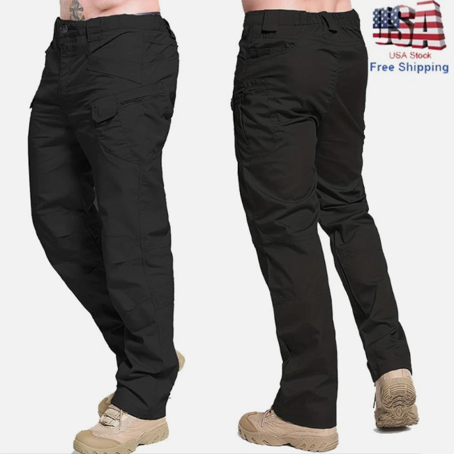 Mens Cargo Pants Work Combat Pants Outdoor Hiking Waterproof Trousers Tactical