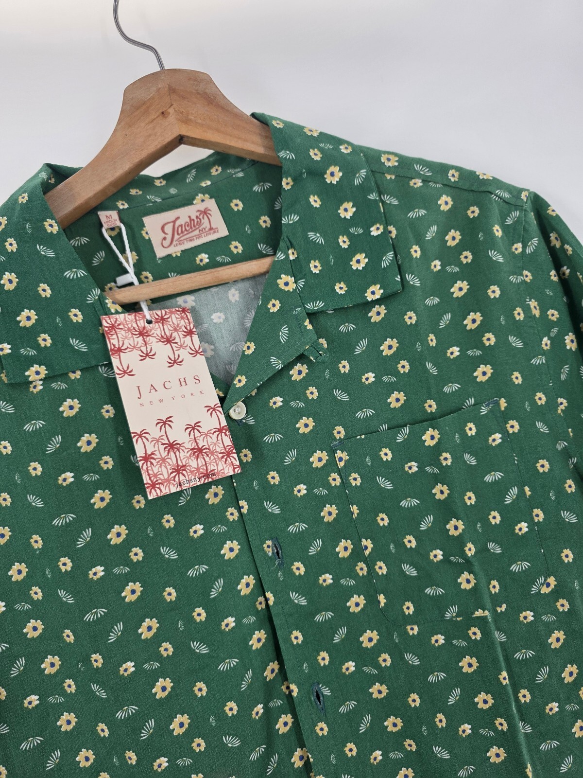 Jachs New York Green Floral Button-Up Shirt Size M