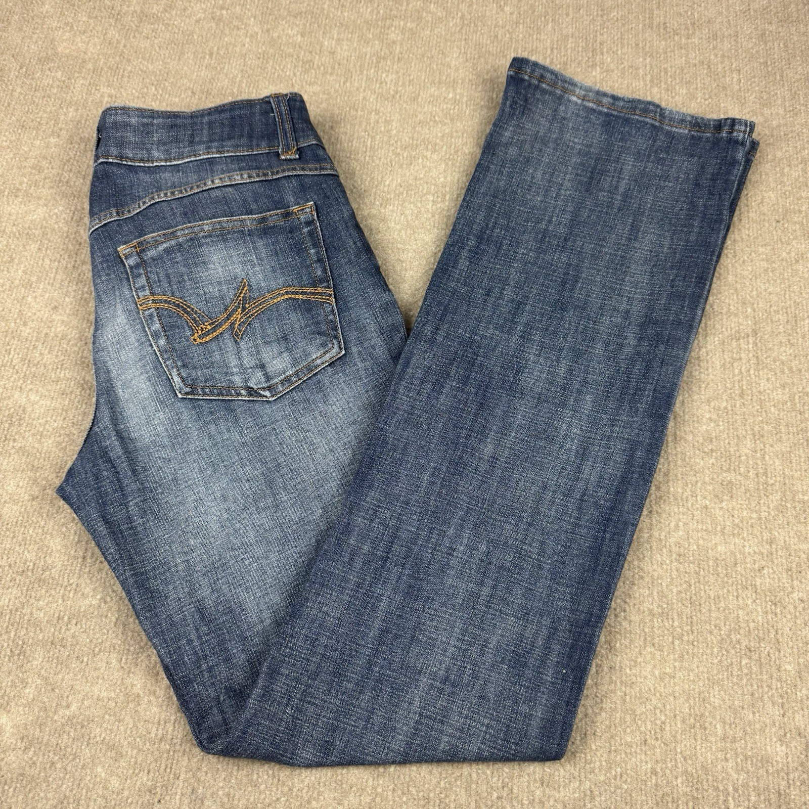 Wrangler Boot Cut Jeans Womens 7×34 Blue Stretch Denim Mid Rise Western 30×34