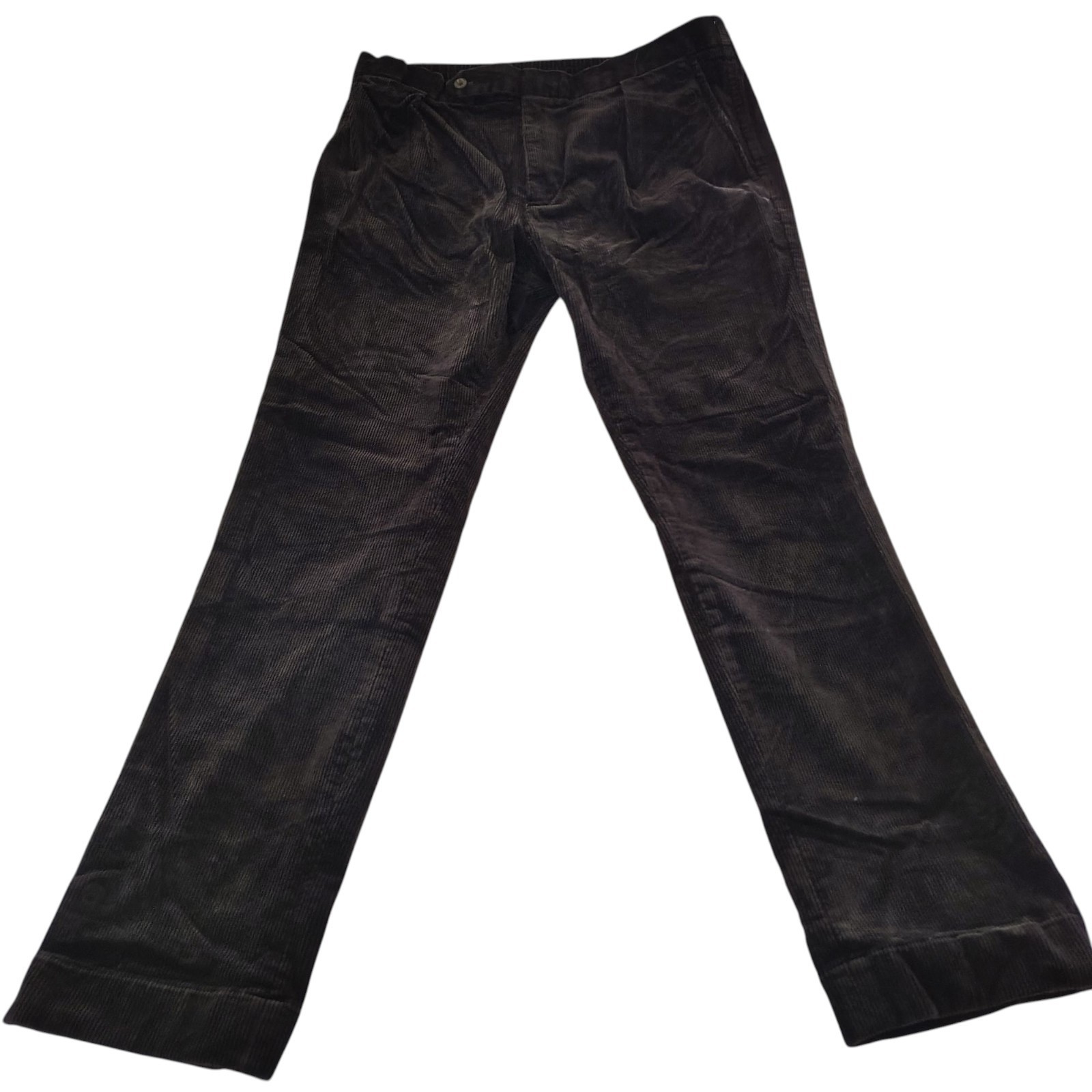 Polo Ralph Lauren Classic Fit Pants Mens 36/32 Brown Corduroy Pleated Trousers