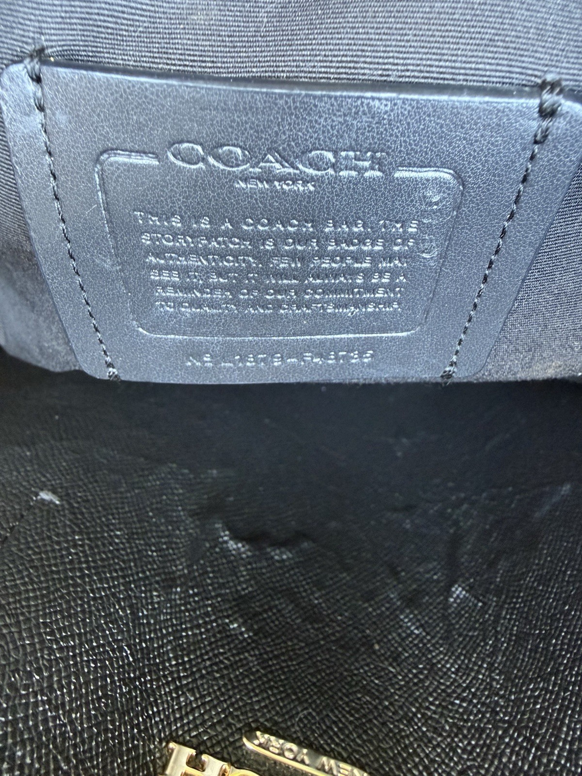 Coach Large Brown/Black Signature Logo City Tote Bag Gold Hardware Zip Closure