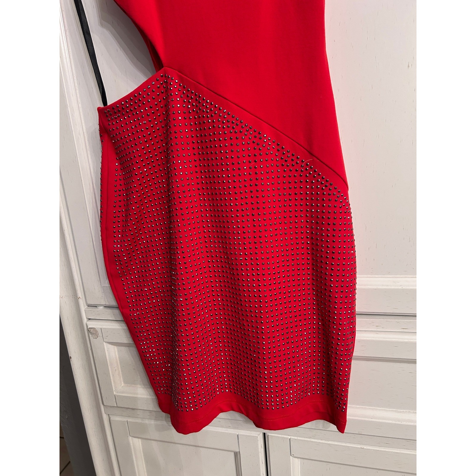 Bebe Red Fitted Mini Dress Bodycon xxsmall Sexy Party Clubbing