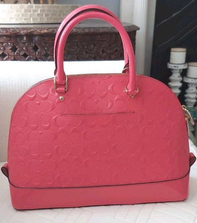 Coach Large Sierra Satchel Embossed Patent Leather in Hot Pink